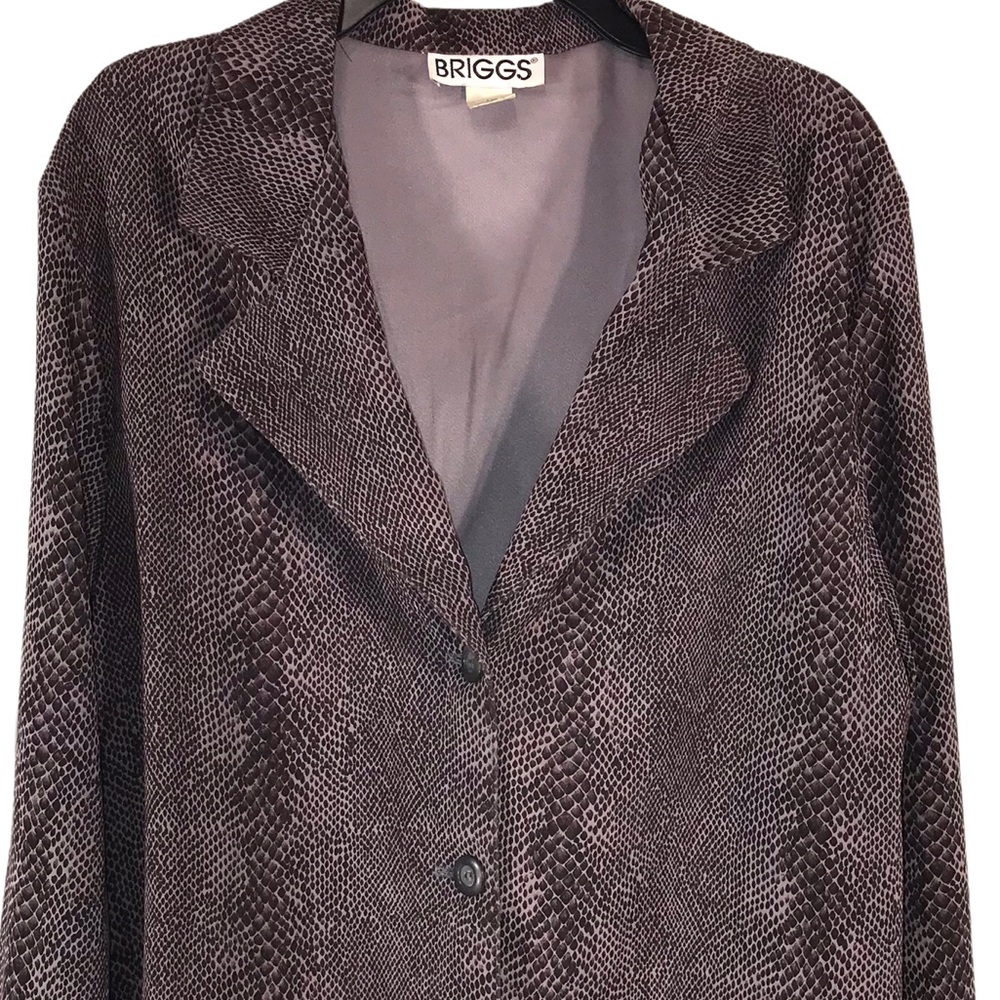 Vintage Snake Print Blazer, Made in USA, Size 1X - Picture 4 of 10